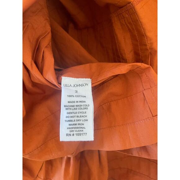 ULLA JOHNSON Rosalind Dress Saffron Rust Orange Size 2 - Picture 11 of 11